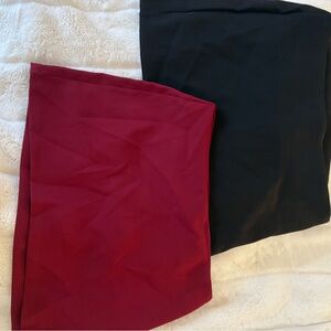 Black and red mini skirt set